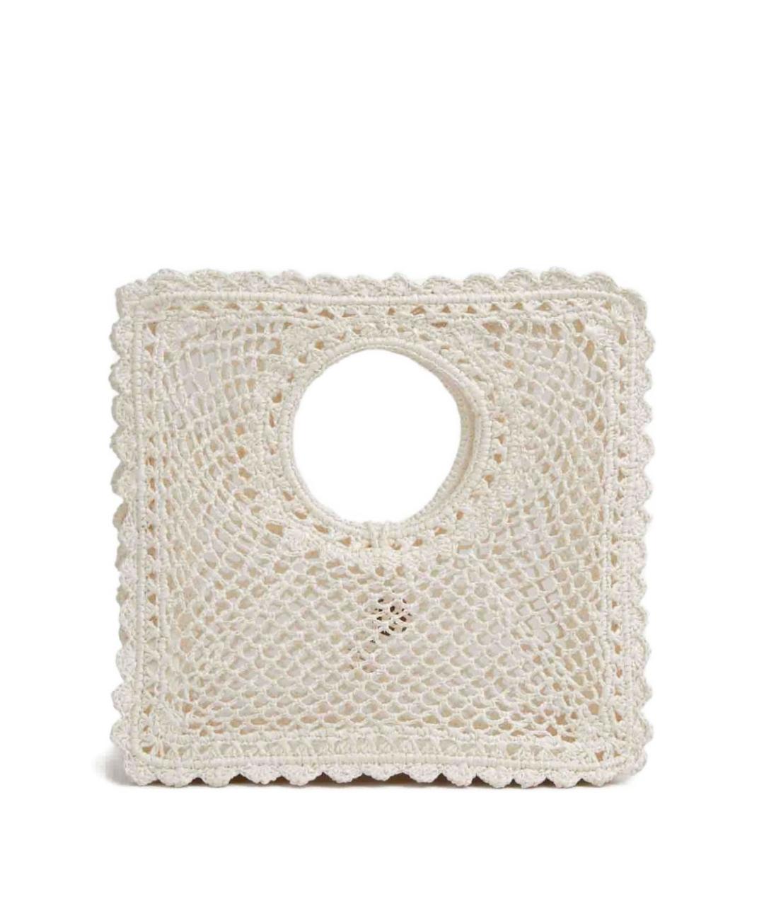 JACQUEMUS Белая пелетеная сумка тоут, фото 4