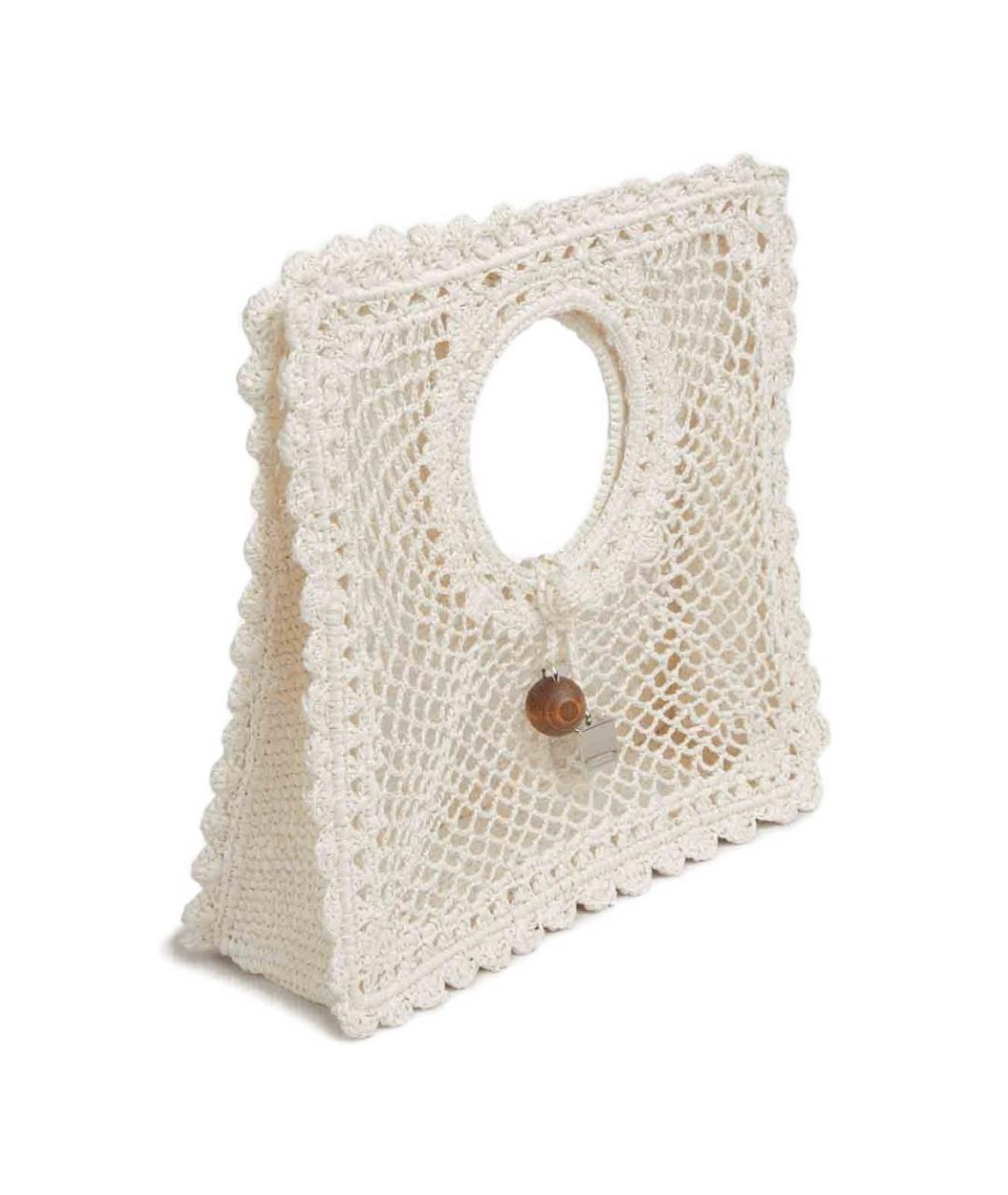 JACQUEMUS Белая пелетеная сумка тоут, фото 5