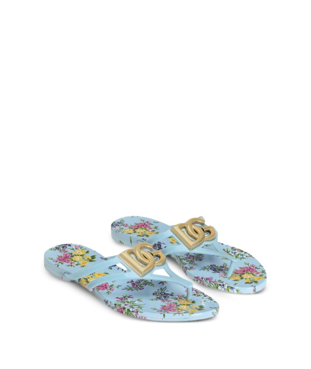 DOLCE&GABBANA Голубые шлепанцы, фото 2