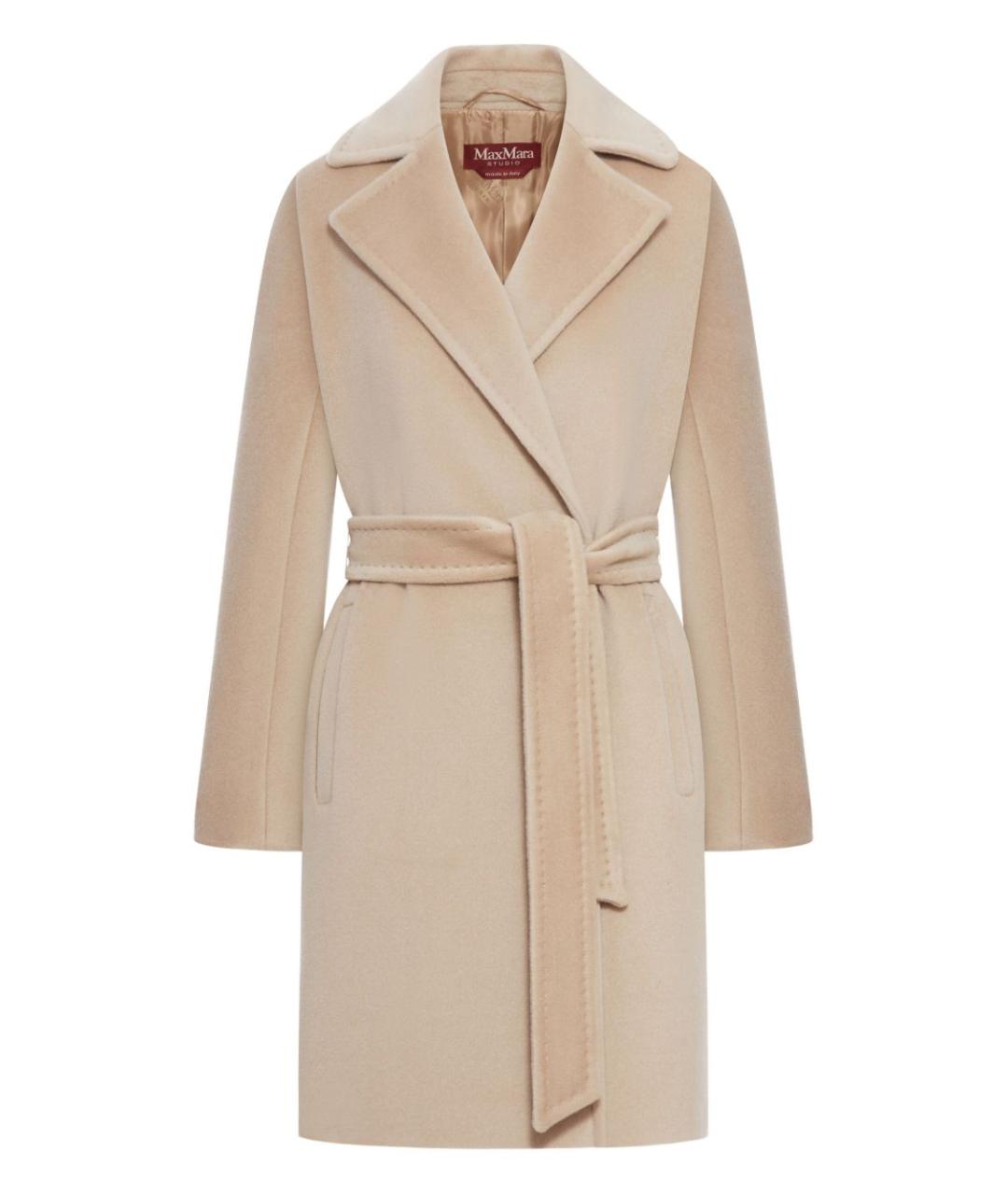 MAX MARA Бежевое шерстяное пальто, фото 1