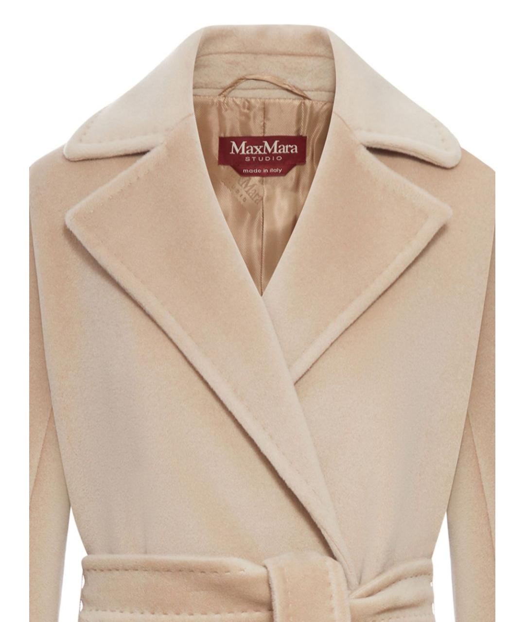 MAX MARA Бежевое шерстяное пальто, фото 2