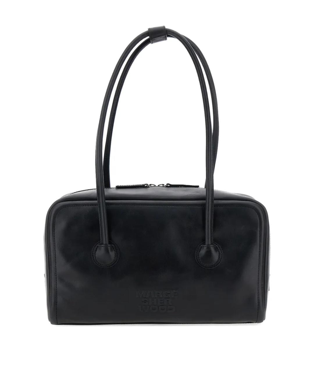 MARGESHERWOOD Черная кожаная сумка через плечо, фото 1