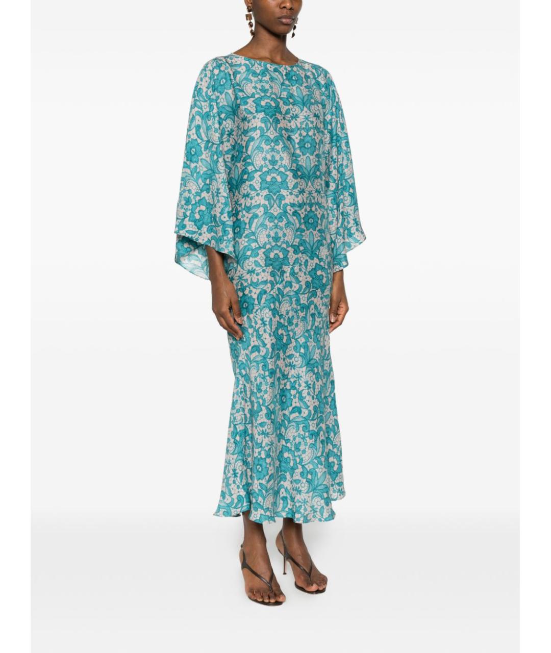 GIANLUCA CAPANNOLO Голубое шелковое повседневное платье, фото 4