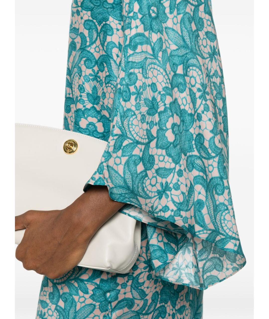 GIANLUCA CAPANNOLO Голубое шелковое повседневное платье, фото 3