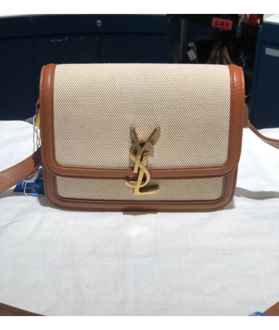 SAINT LAURENT Бежевая сумка через плечо, фото 2