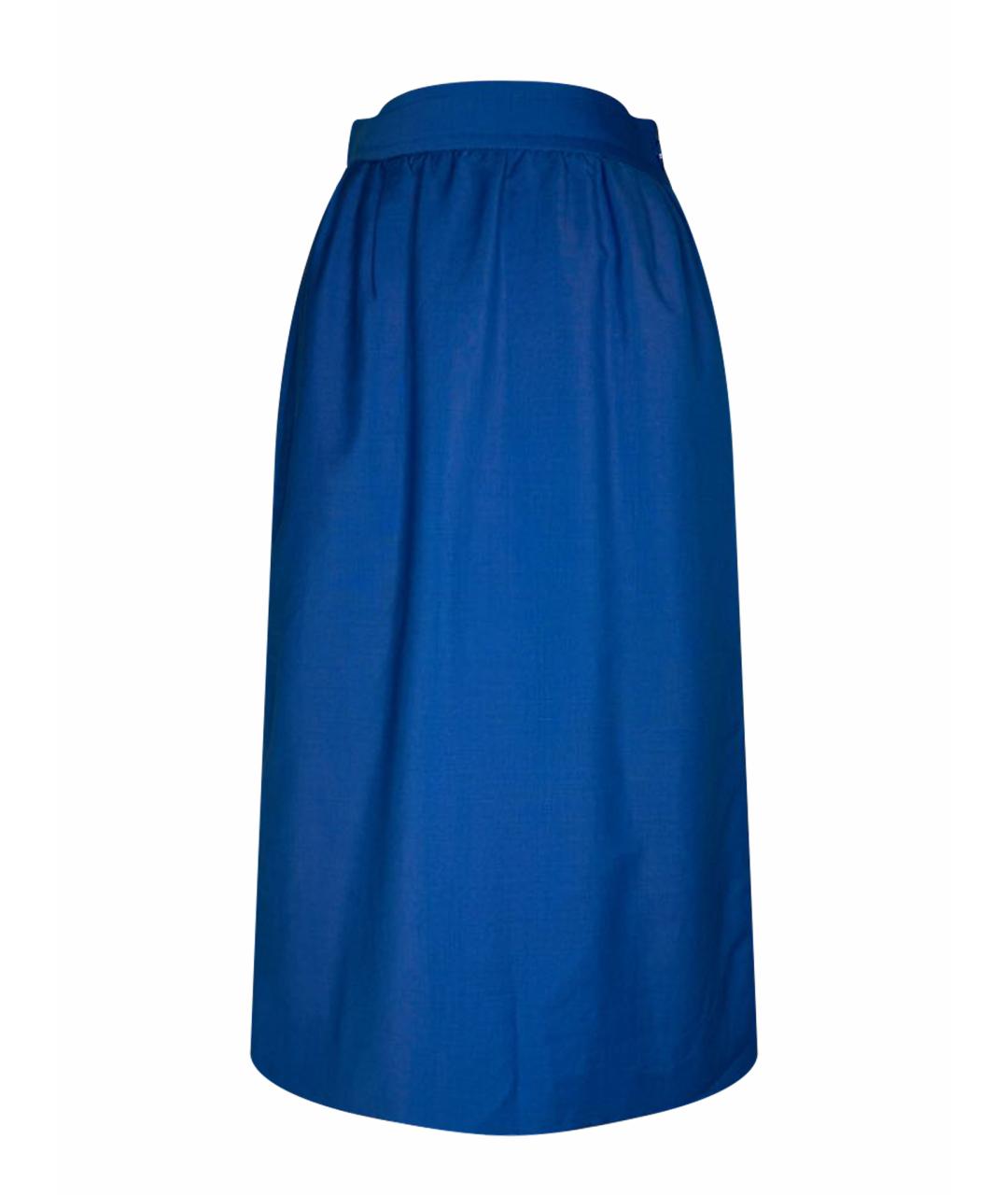 SAINT LAURENT Синяя юбка миди, фото 1