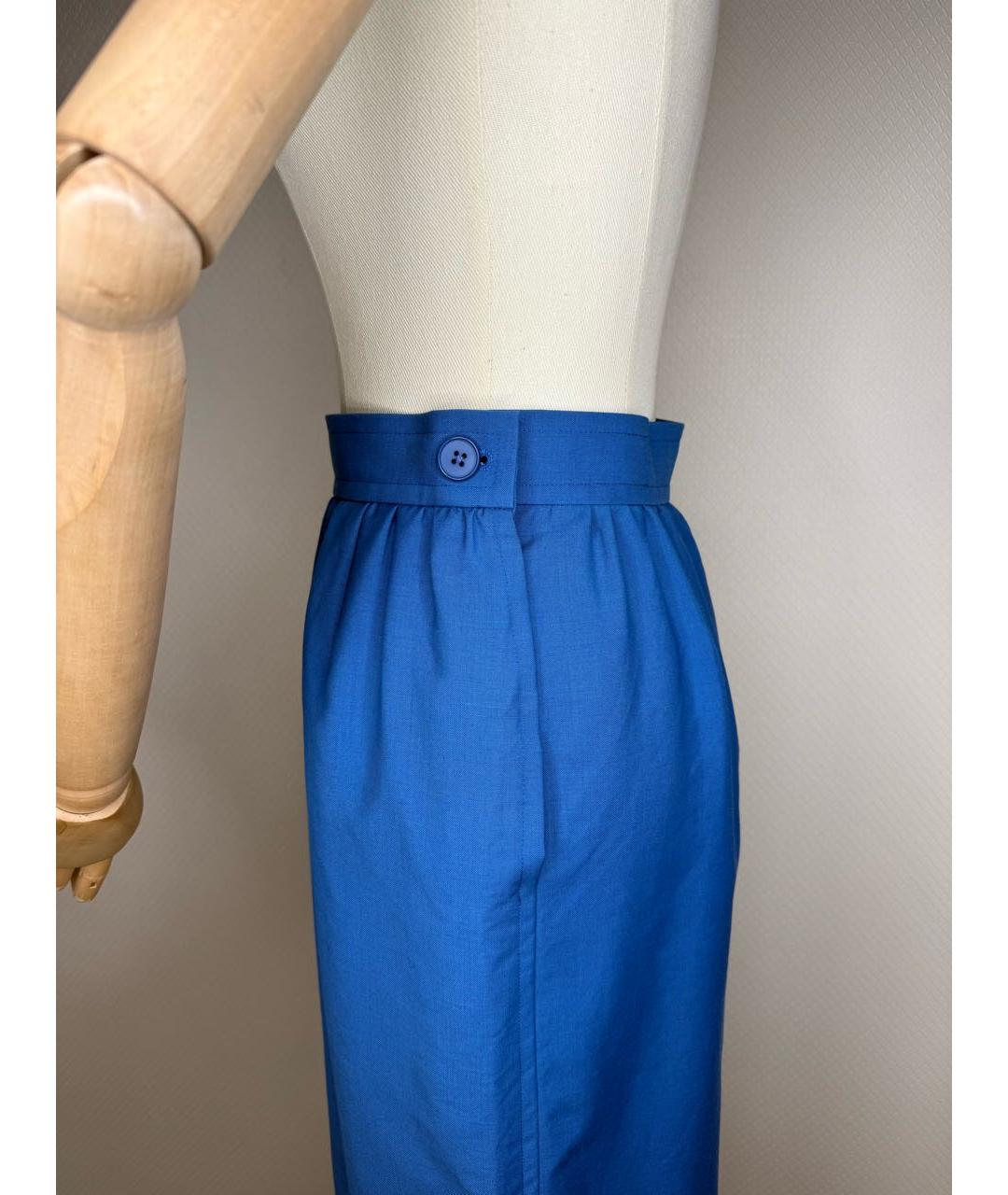 SAINT LAURENT Синяя юбка миди, фото 3