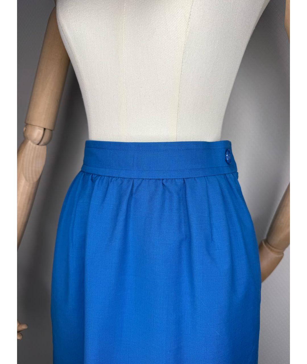 SAINT LAURENT Синяя юбка миди, фото 2
