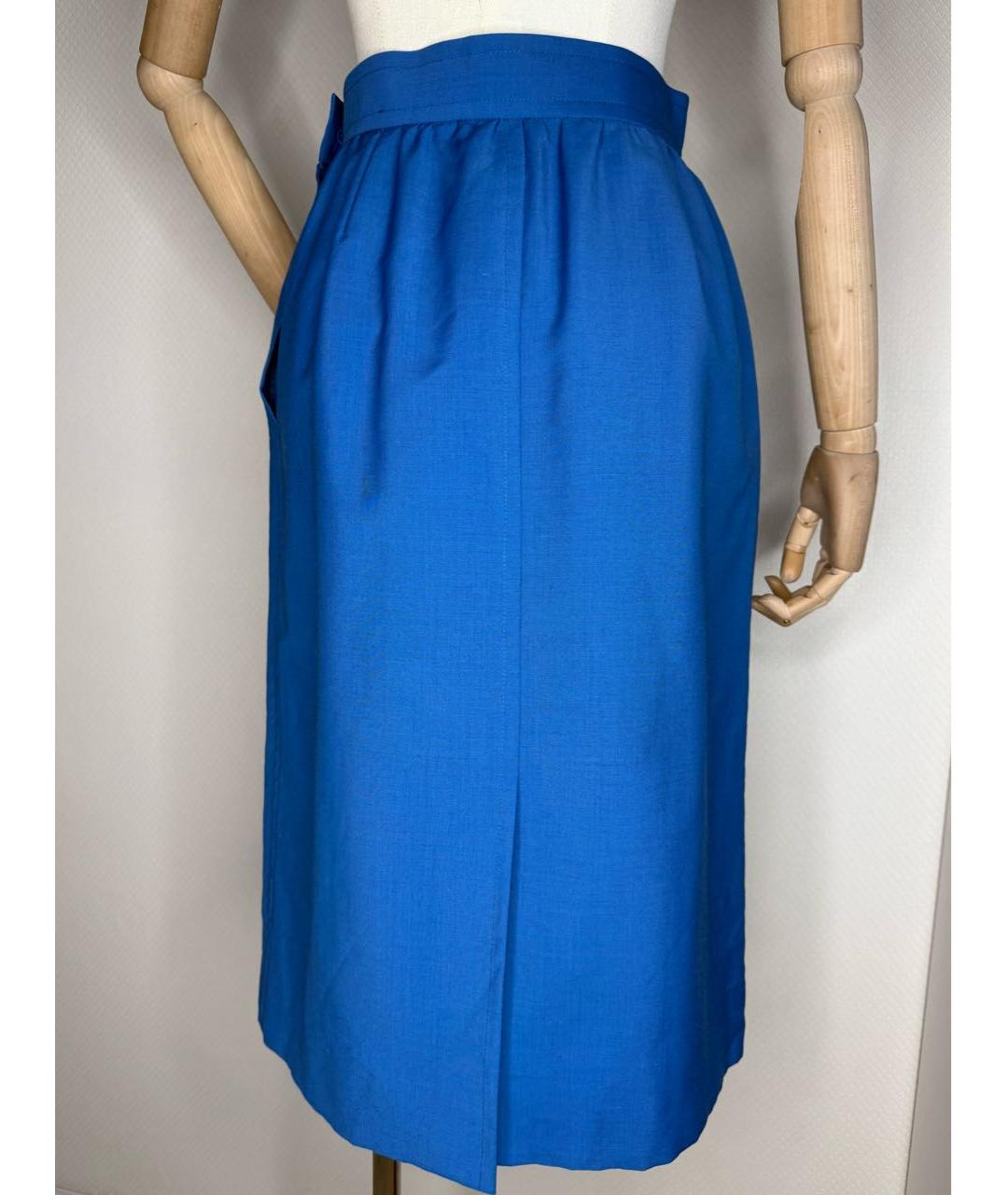 SAINT LAURENT Синяя юбка миди, фото 4