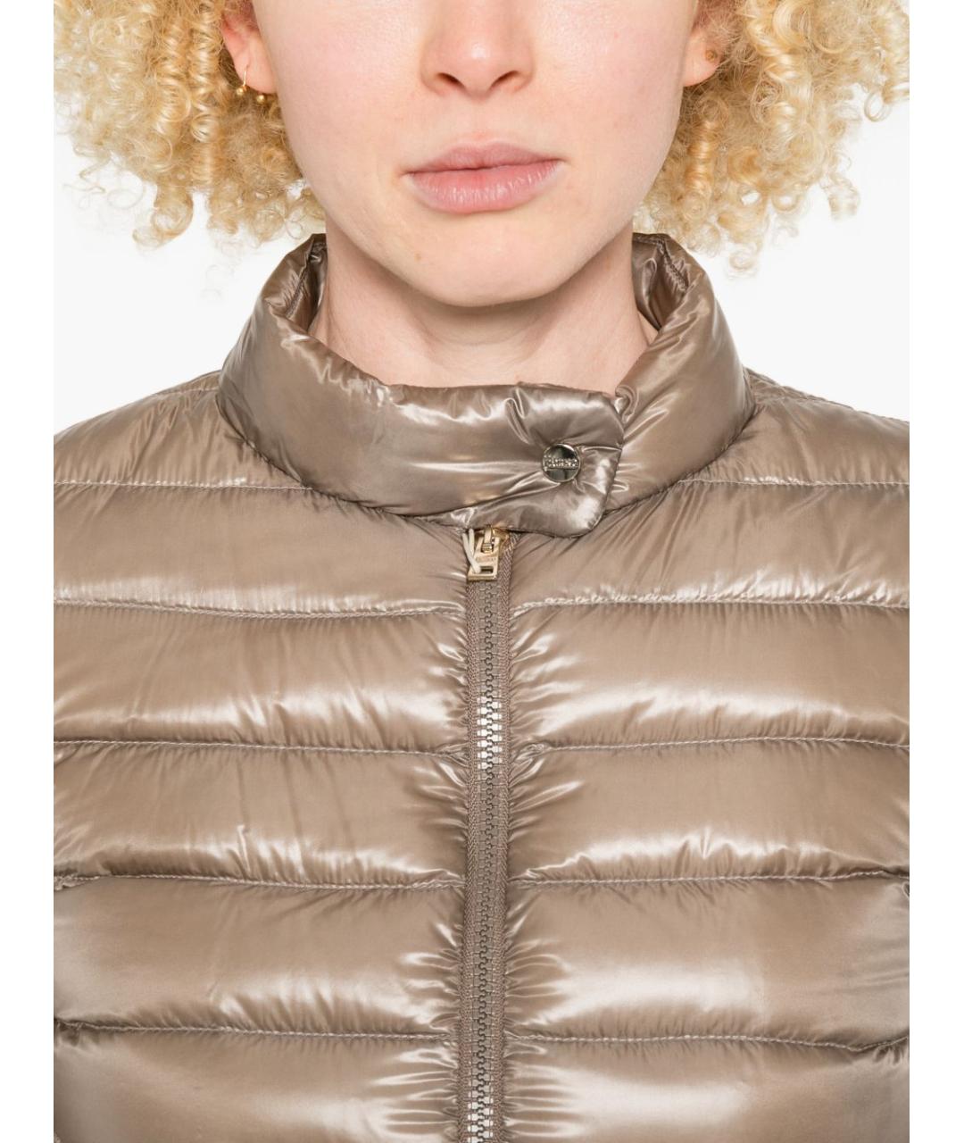 HERNO Бежевый полиамидовый пуховик, фото 2
