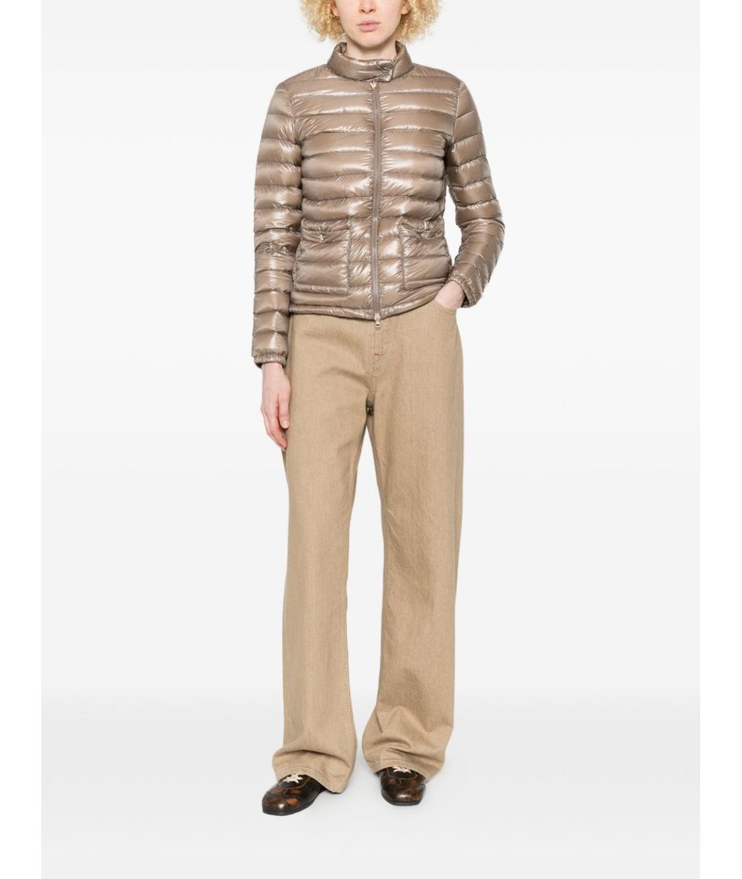 HERNO Бежевый полиамидовый пуховик, фото 4