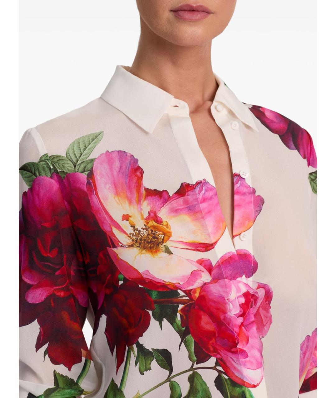 ALICE+OLIVIA Мульти шелковая рубашка, фото 2