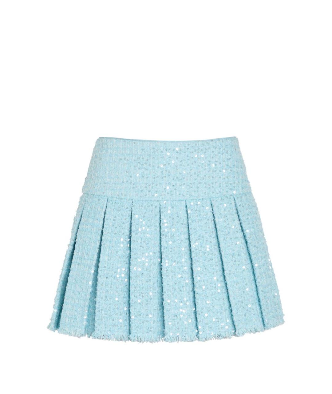 ALICE+OLIVIA Голубая полиэстеровая юбка мини, фото 3