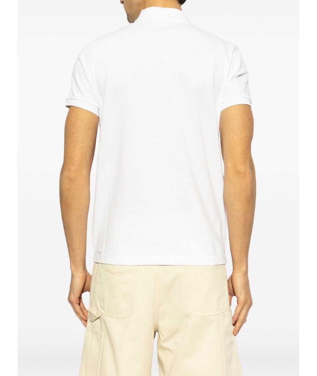 MONCLER Белое хлопковое поло с коротким рукавом, фото 3