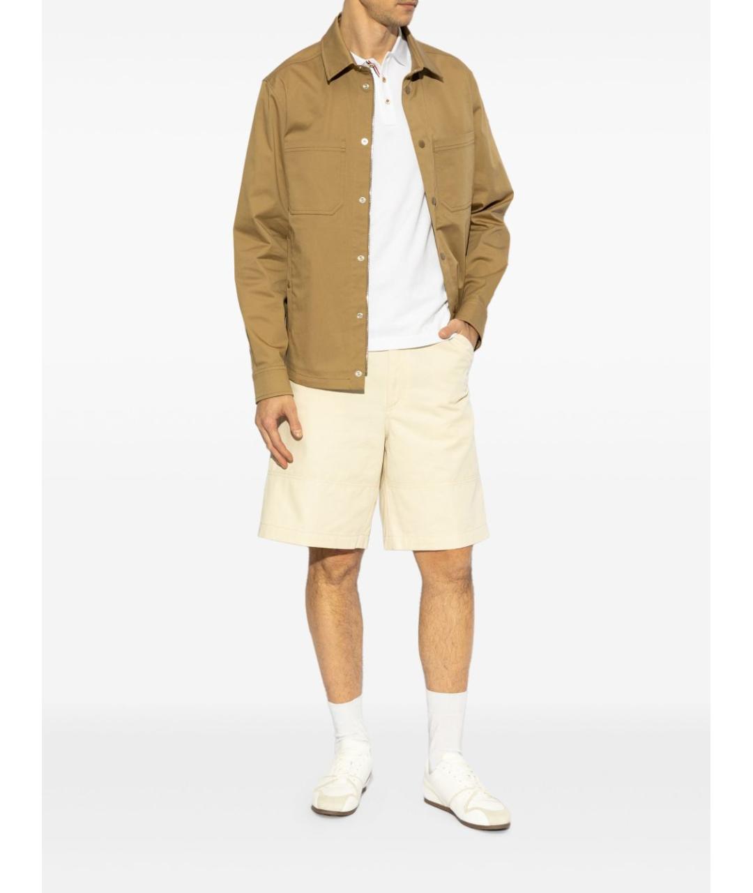 MONCLER Белое хлопковое поло с коротким рукавом, фото 5