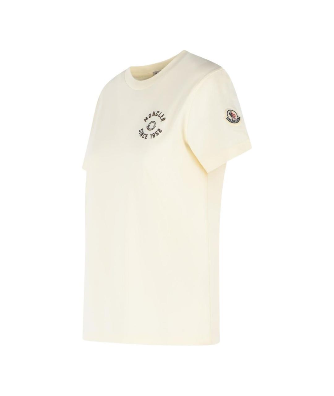 MONCLER Бежевая хлопковая футболка, фото 2