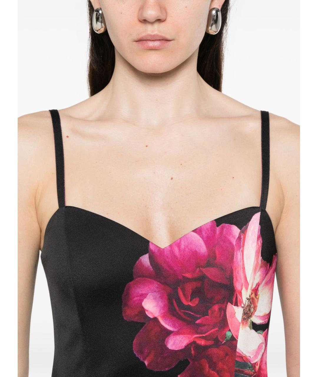 ALICE+OLIVIA Черное полиэстеровое повседневное платье, фото 2