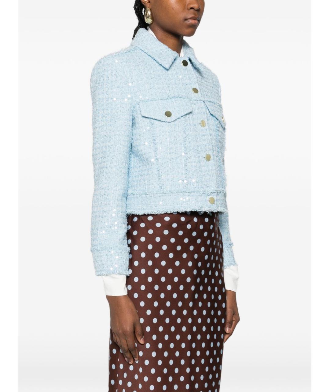 ALICE+OLIVIA Голубая полиэстеровая куртка, фото 4