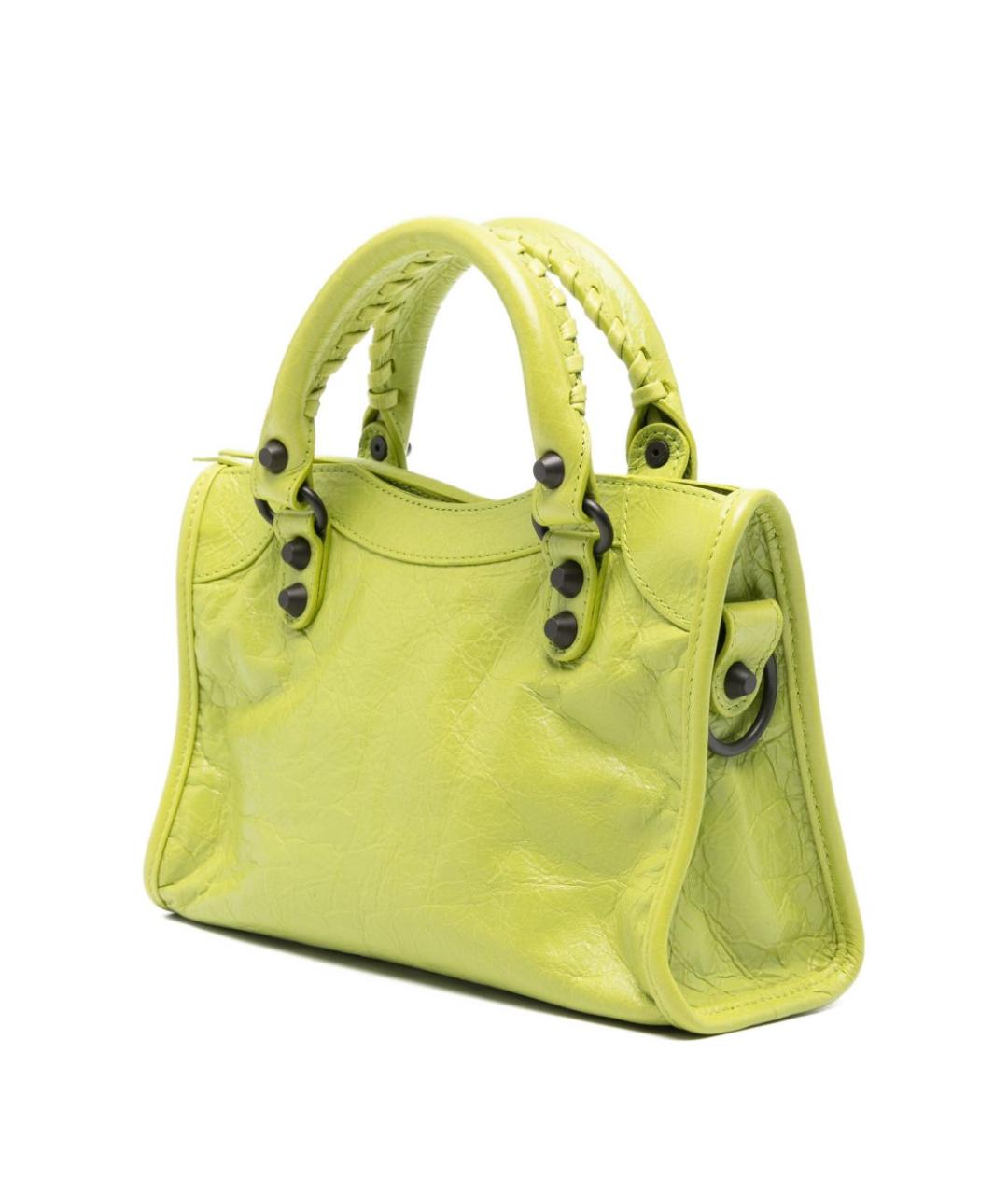 BALENCIAGA Зеленая кожаная сумка тоут, фото 5