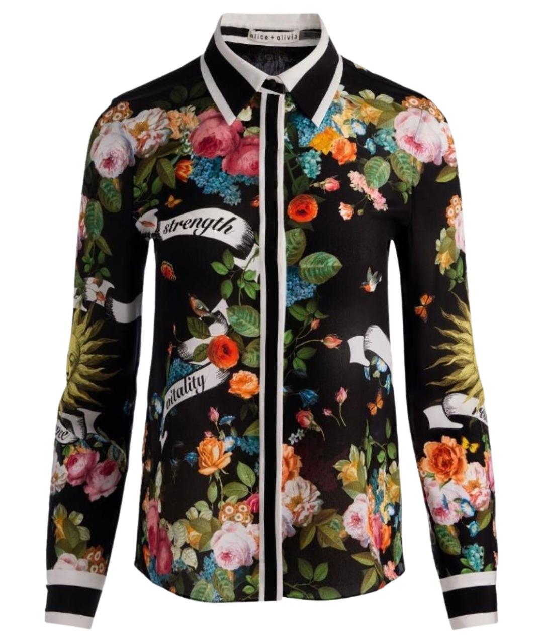 ALICE+OLIVIA Мульти шелковая рубашка, фото 1