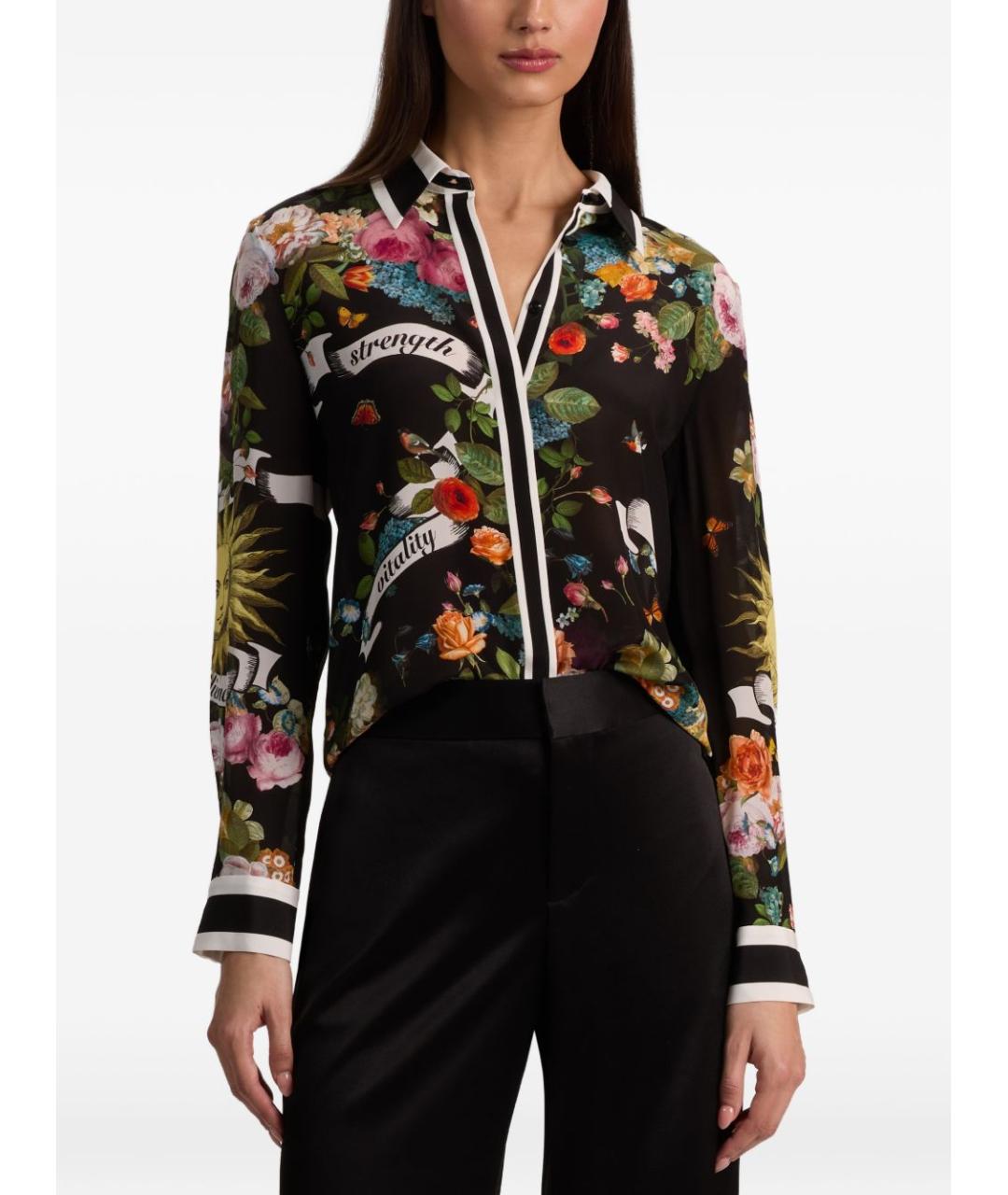 ALICE+OLIVIA Мульти шелковая рубашка, фото 3