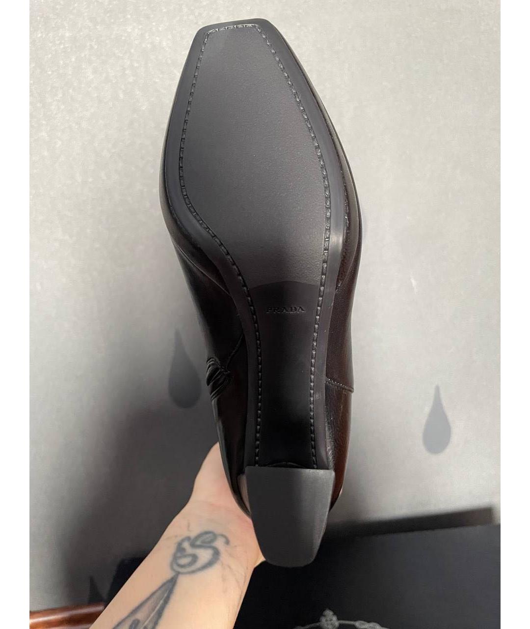 PRADA Черные кожаные ботфорты, фото 5