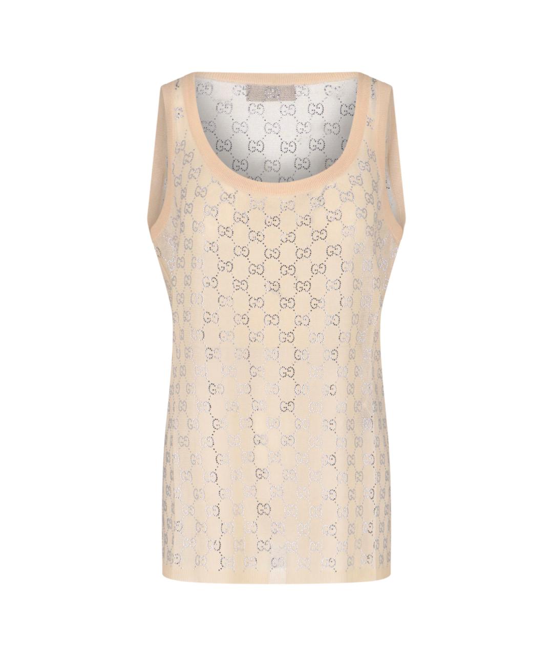 GUCCI Розовая шелковая майка, фото 1