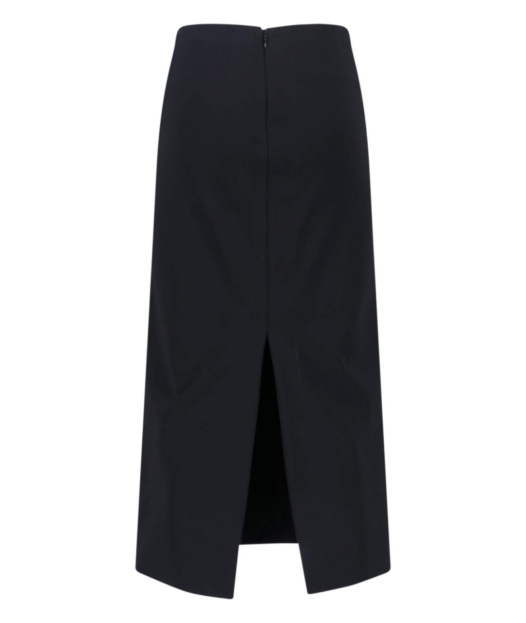 JIL SANDER Черная вискозная юбка миди, фото 2