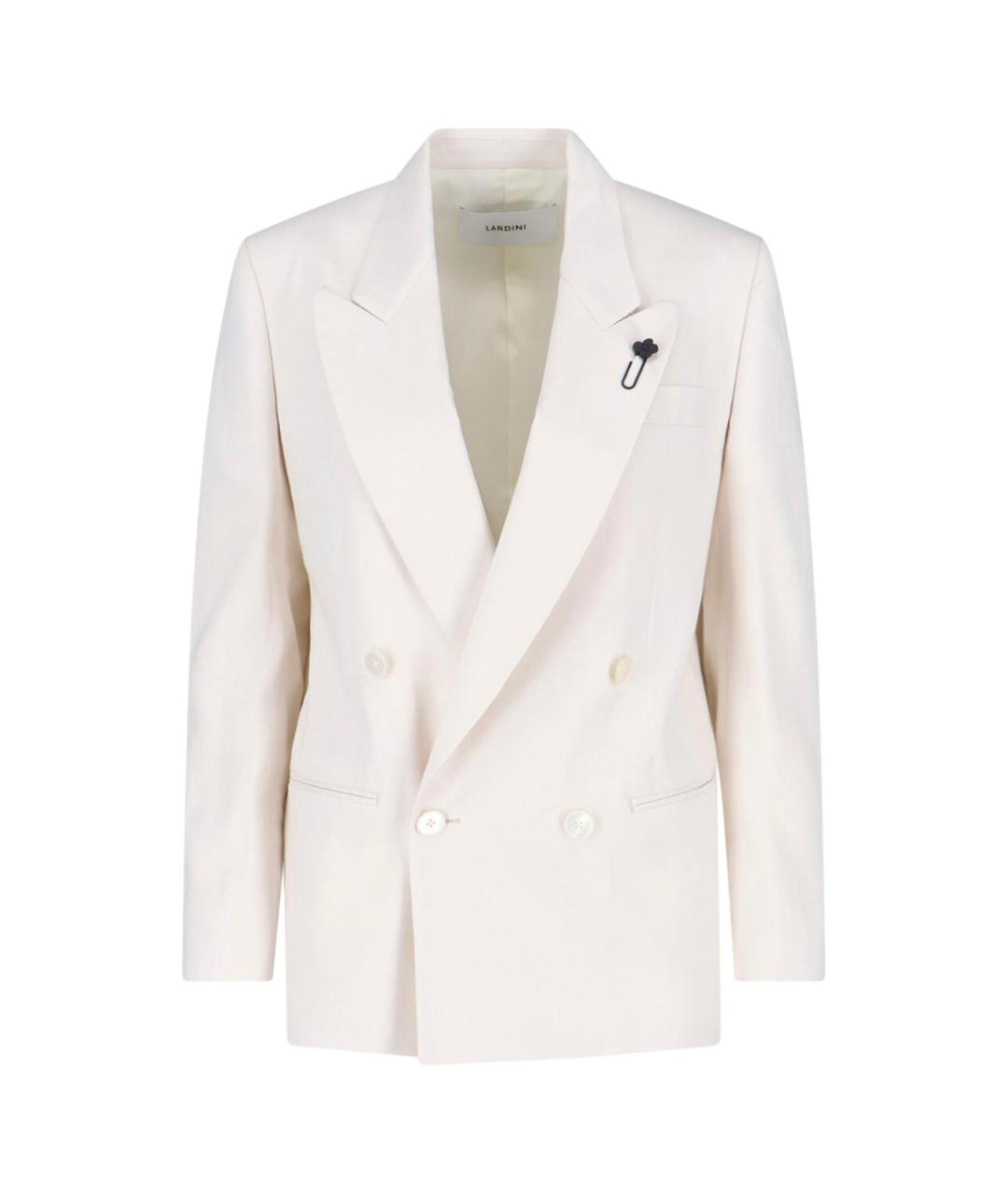 LARDINI Белый льняной жакет/пиджак, фото 1