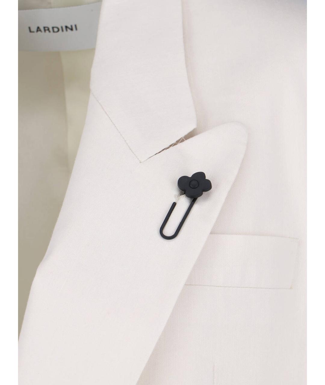 LARDINI Белый льняной жакет/пиджак, фото 4