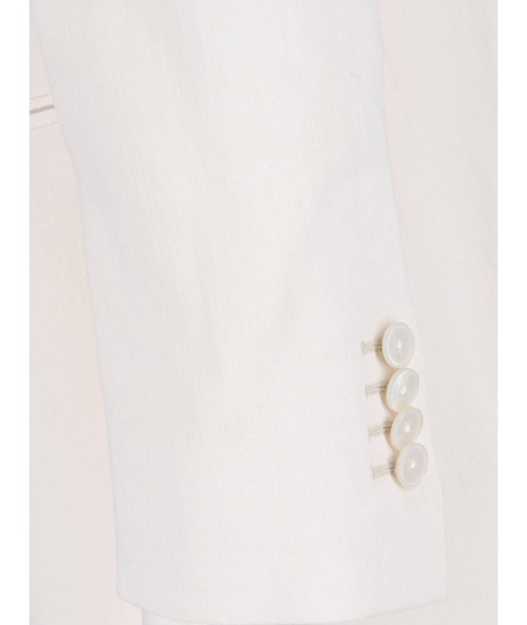 LARDINI Белый льняной жакет/пиджак, фото 3