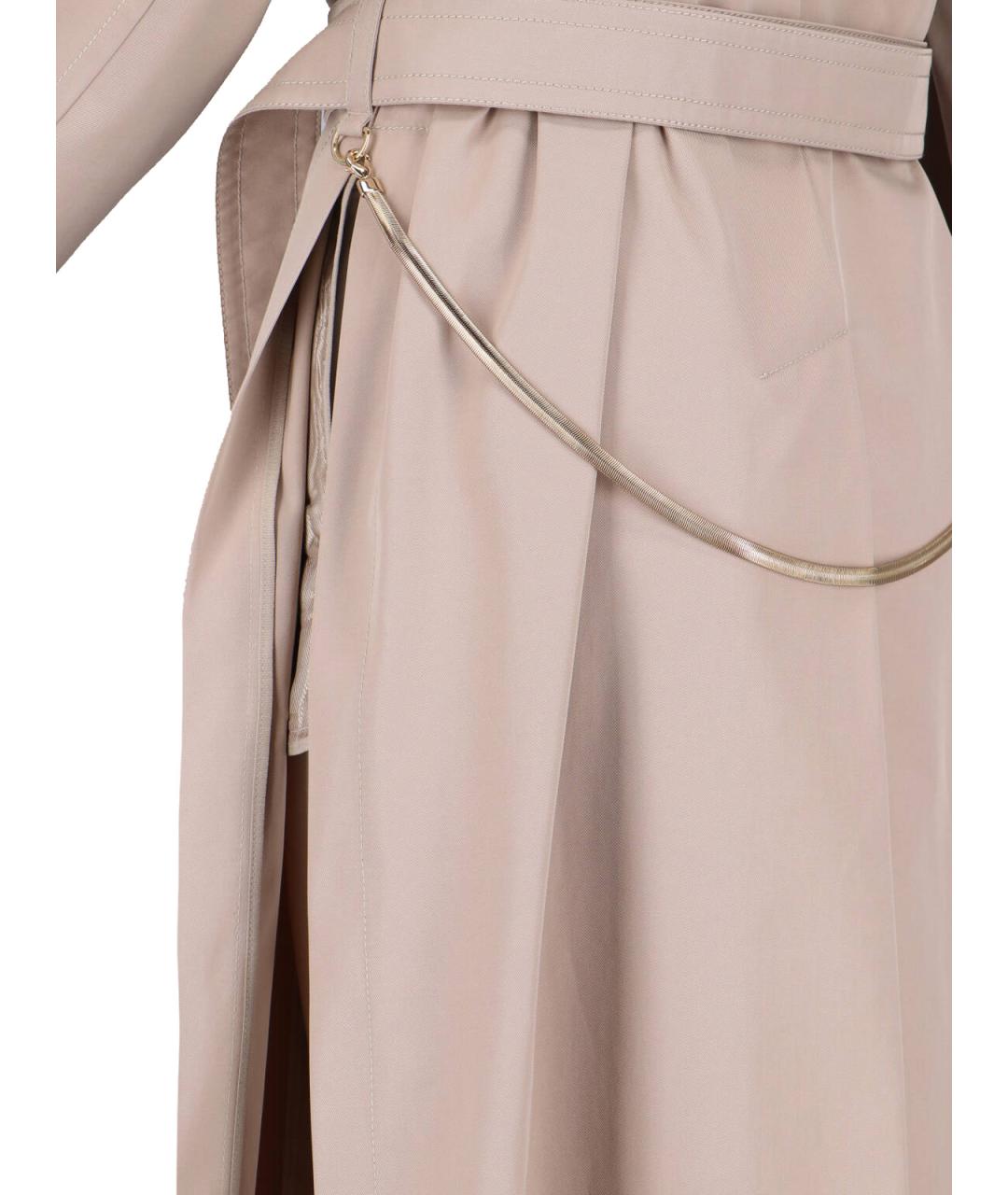 SPORTMAX Бежевый полиэстеровый тренч/плащ, фото 5