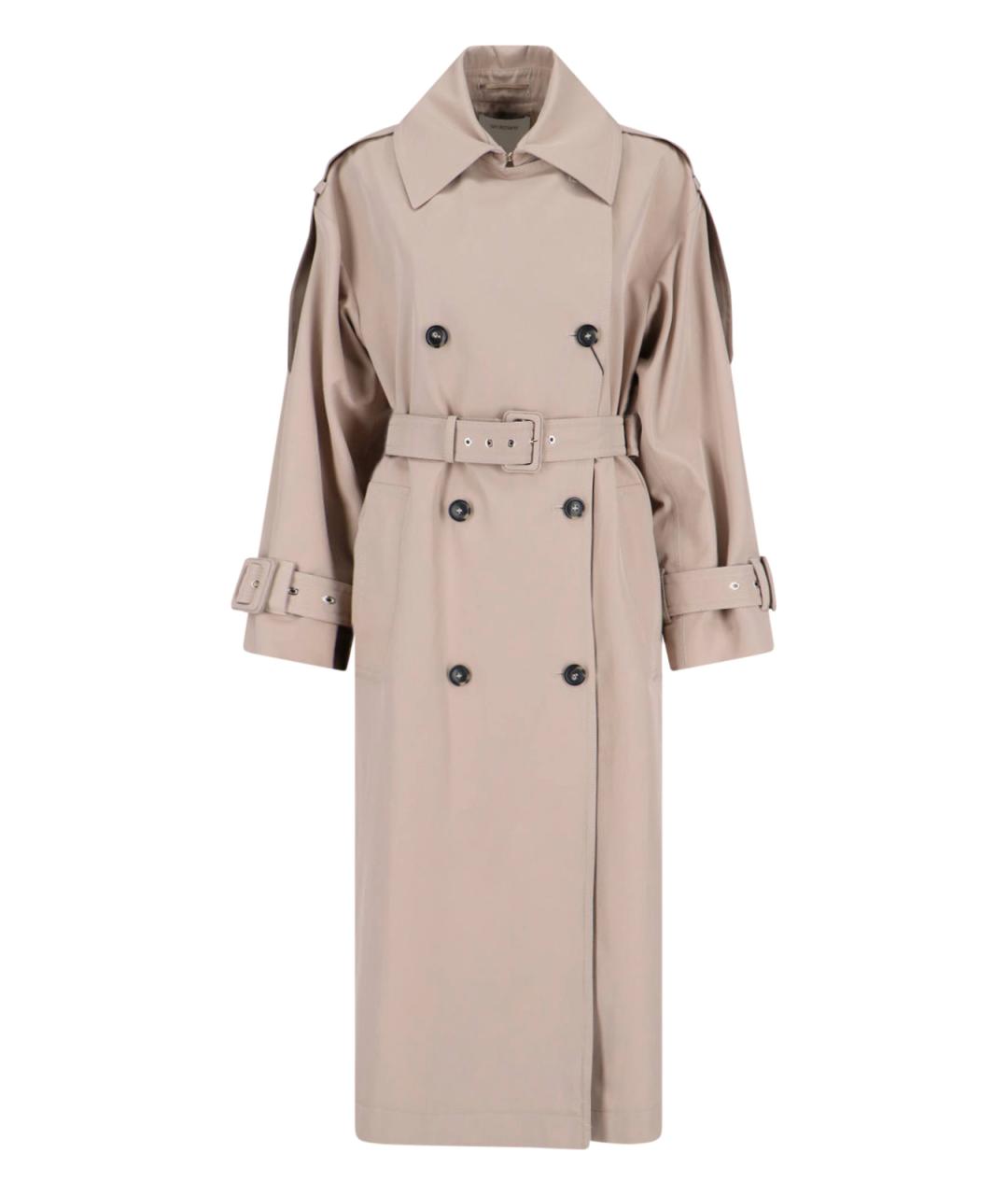 SPORTMAX Бежевый полиэстеровый тренч/плащ, фото 3