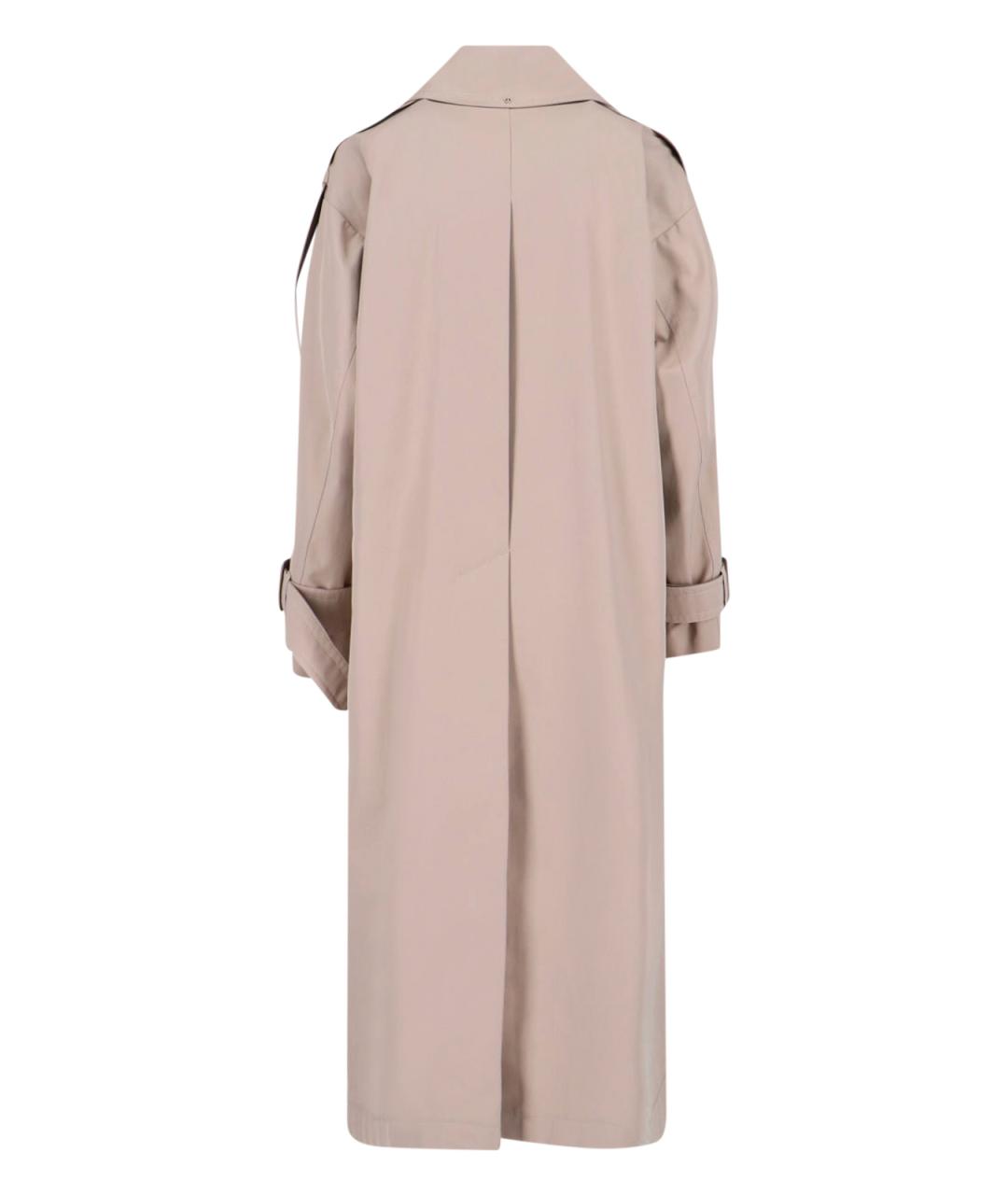 SPORTMAX Бежевый полиэстеровый тренч/плащ, фото 2