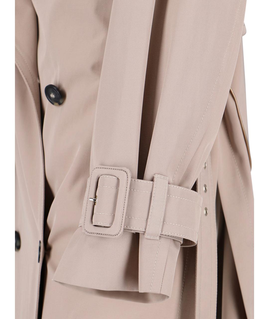 SPORTMAX Бежевый полиэстеровый тренч/плащ, фото 7