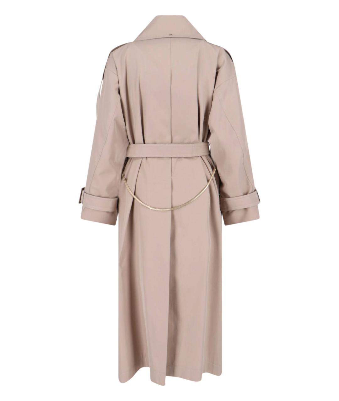 SPORTMAX Бежевый полиэстеровый тренч/плащ, фото 4