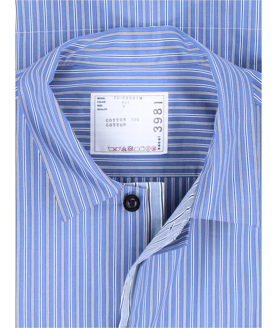 SACAI Синяя хлопковая кэжуал рубашка, фото 3