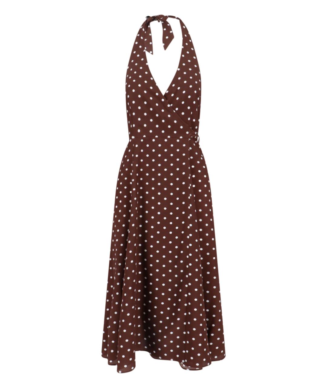 P.A.R.O.S.H. Коричневое шелковое вечернее платье, фото 1