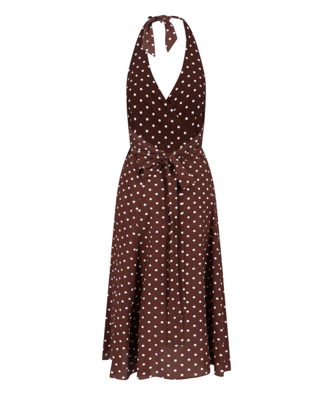 P.A.R.O.S.H. Коричневое шелковое вечернее платье, фото 2