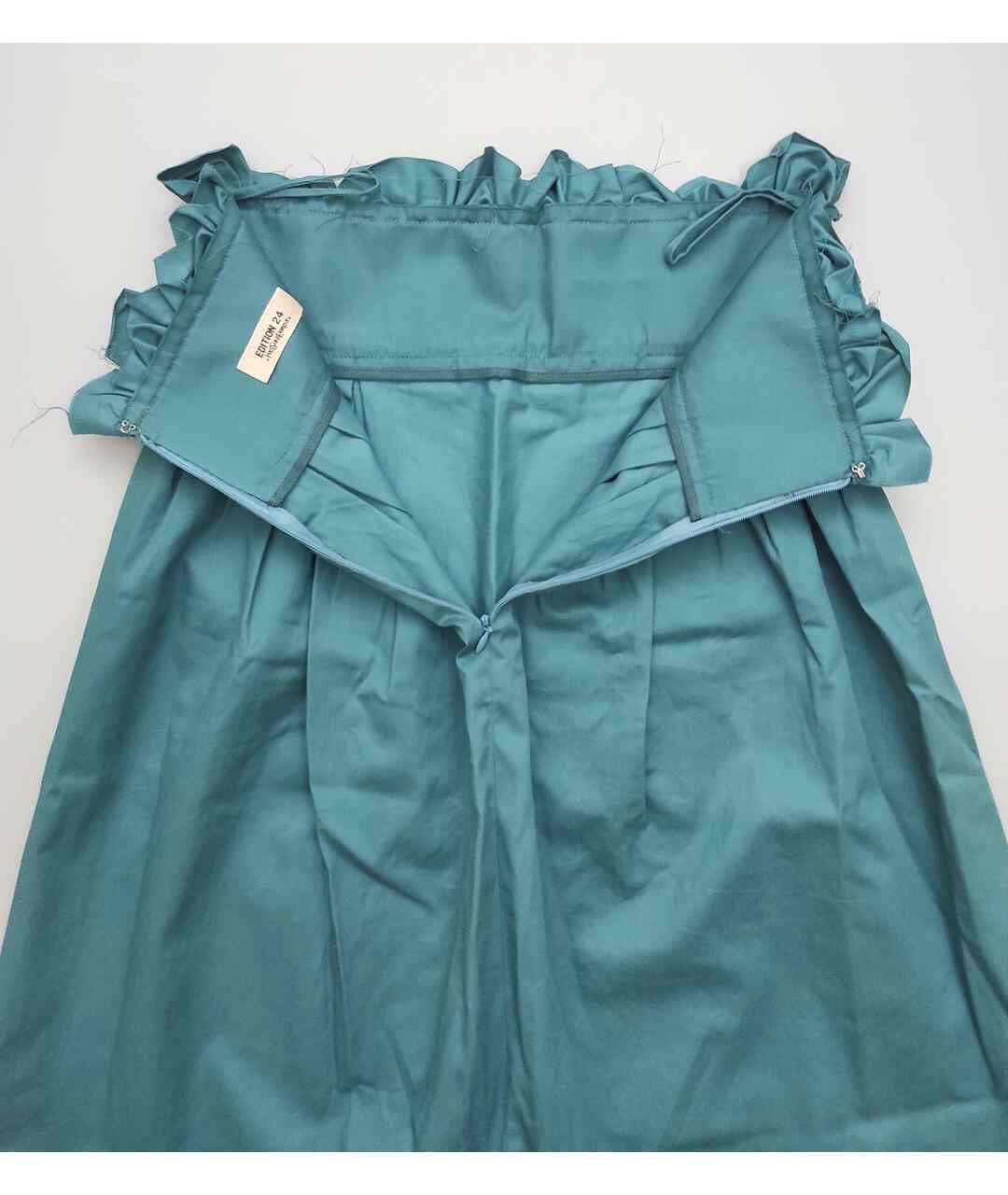 SAINT LAURENT Бирюзовая хлопковая юбка миди, фото 9