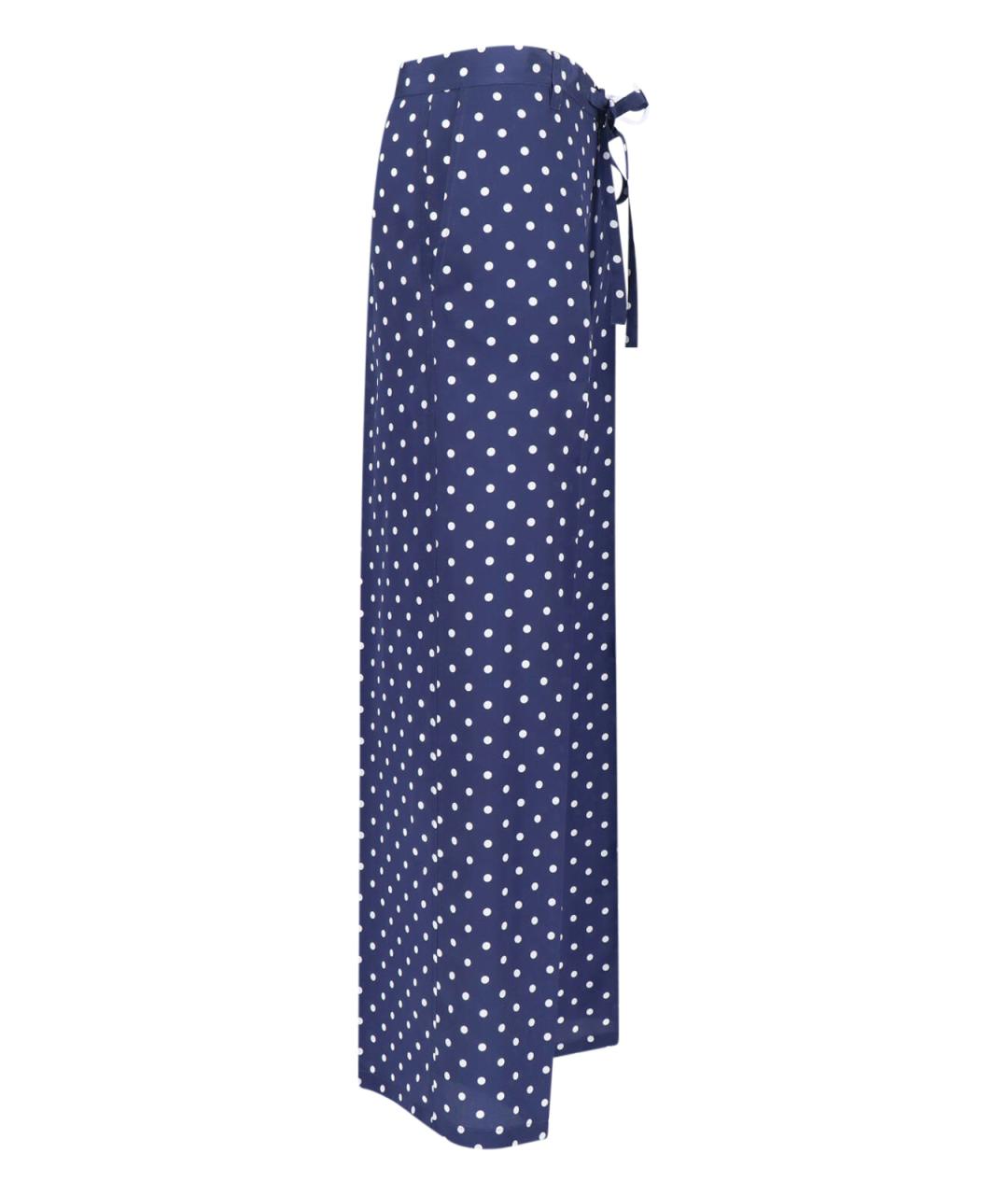 P.A.R.O.S.H. Синие шелковые брюки широкие, фото 3