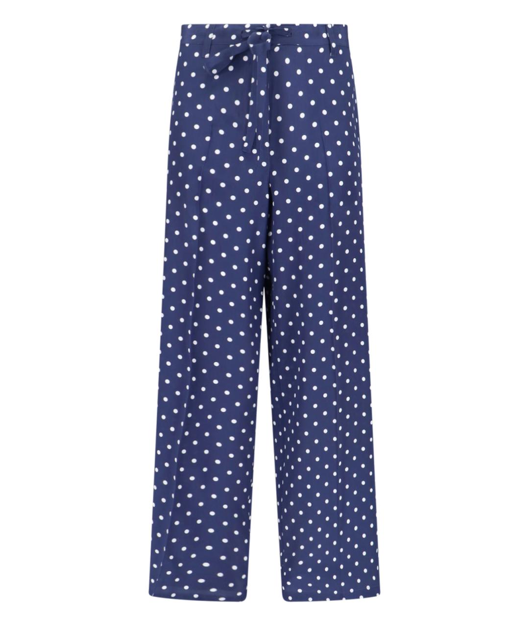 P.A.R.O.S.H. Синие шелковые брюки широкие, фото 1