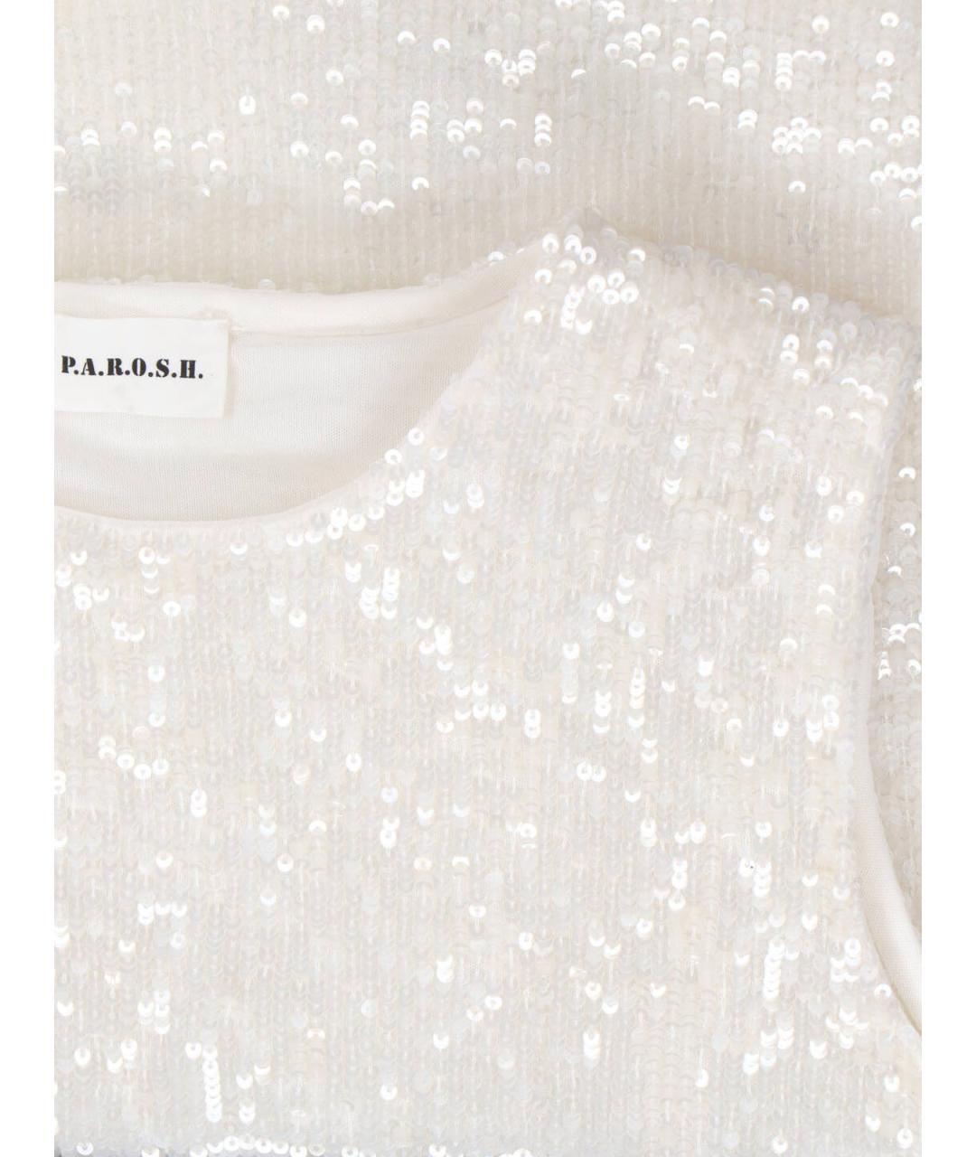 P.A.R.O.S.H. Белая полиамидовая майка, фото 3