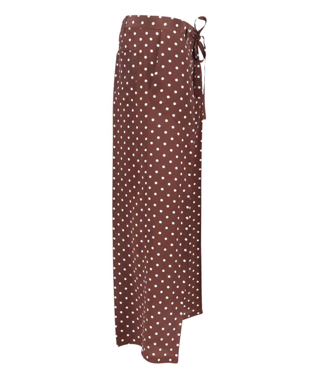 P.A.R.O.S.H. Коричневые шелковые брюки широкие, фото 3