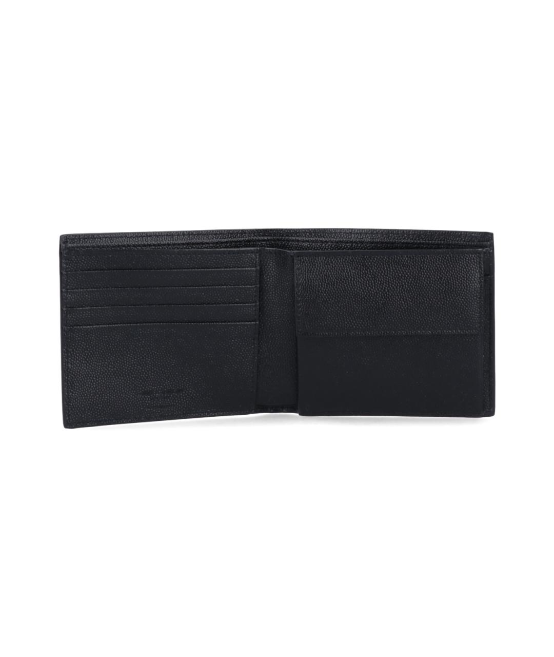 SAINT LAURENT Черный кожаный кошелек, фото 2