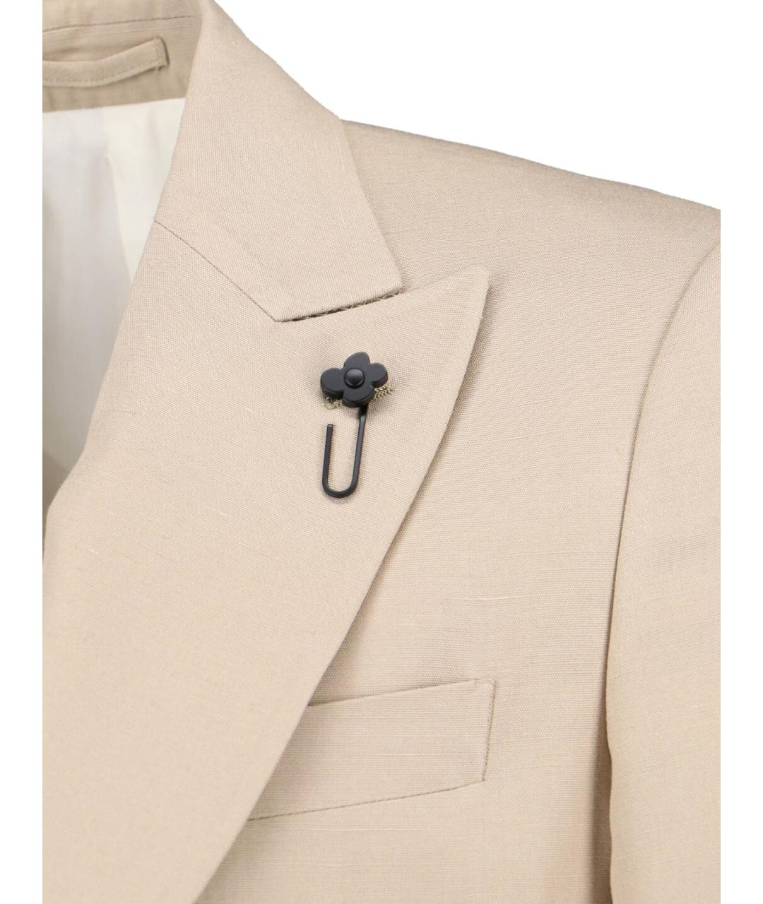 LARDINI Бежевый вискозный пиджак, фото 3