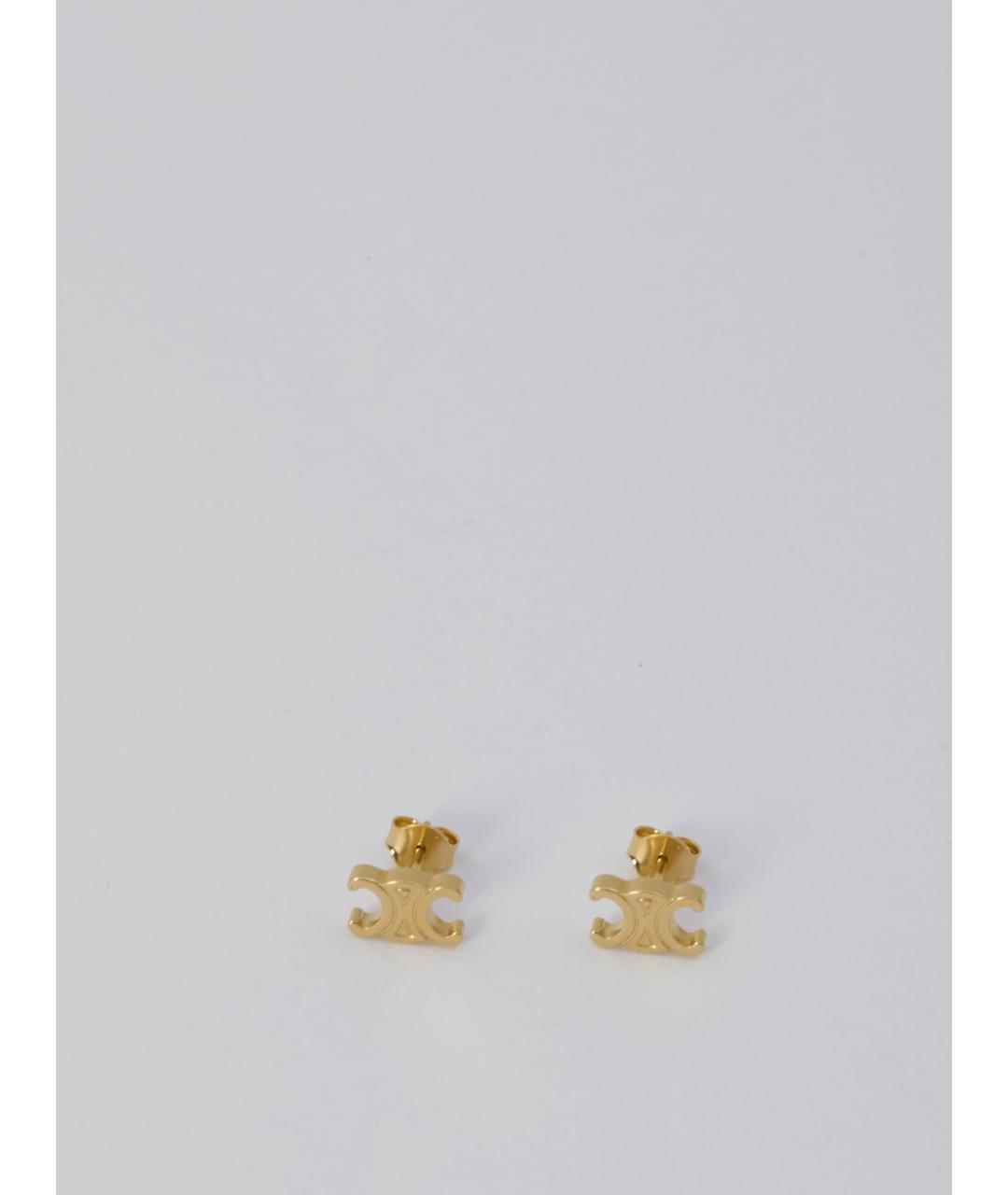 CELINE Золотые металлические серьги, фото 3