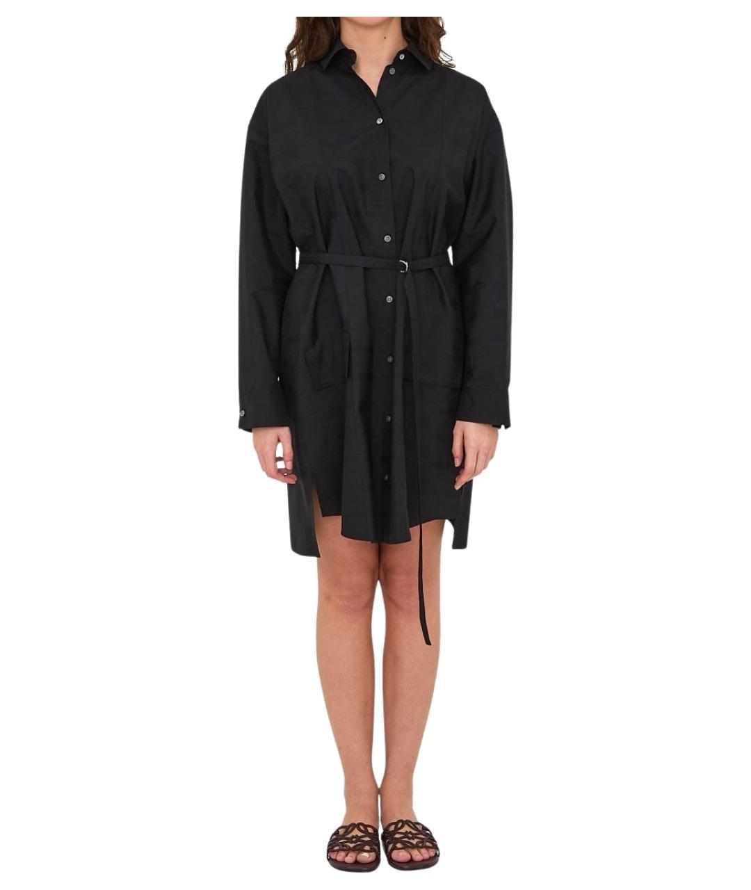 LOEWE Черное шелковое повседневное платье, фото 1