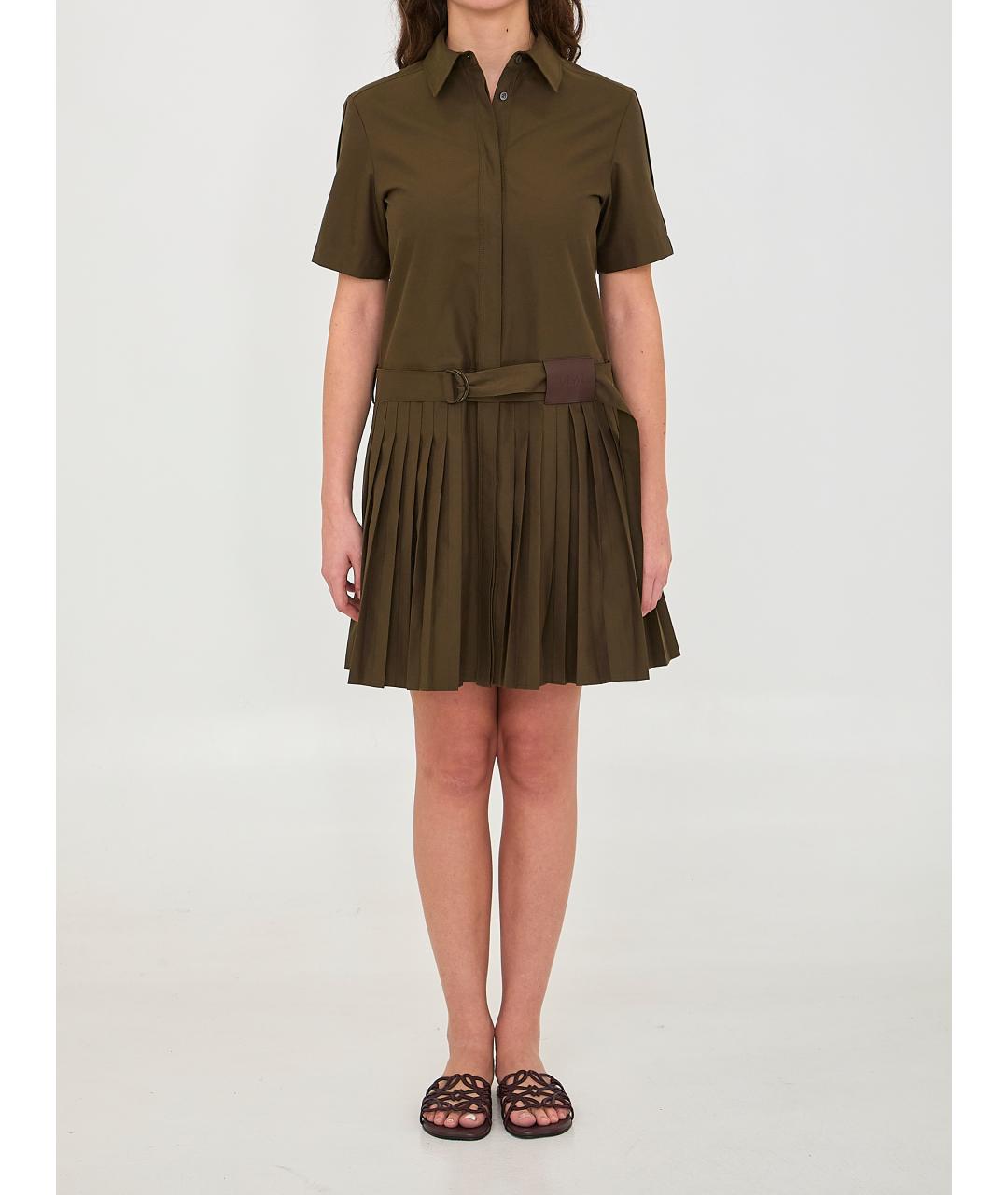 LOEWE Зеленые хлопковое повседневное платье, фото 5