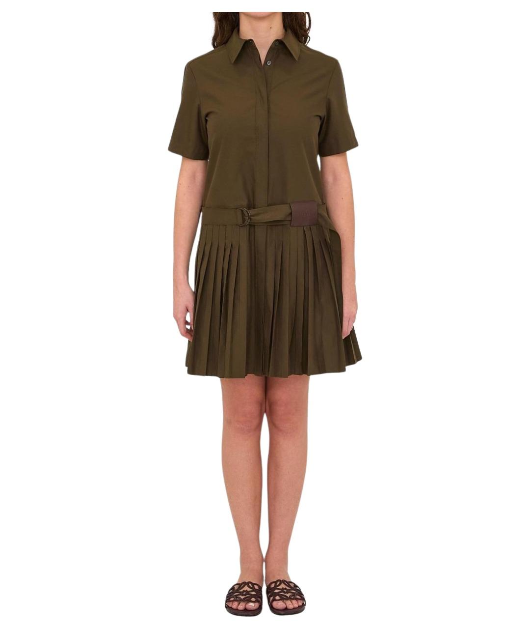 LOEWE Зеленые хлопковое повседневное платье, фото 1